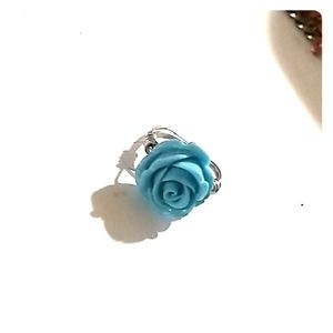 Blue rose ring size 8/9